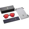 imageSOJOS Retro Aviator Polarized Double Bridge Sunglasses for Men Women Mirrored Lens SJ1051BlackRed Mirrored
