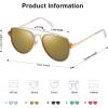 imageSOJOS Retro Aviator Polarized Double Bridge Sunglasses for Men Women Mirrored Lens SJ1051GoldGold Mirrored
