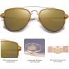 imageSOJOS Retro Aviator Polarized Double Bridge Sunglasses for Men Women Mirrored Lens SJ1051GoldGold Mirrored