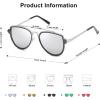 imageSOJOS Retro Aviator Polarized Double Bridge Sunglasses for Men Women Mirrored Lens SJ1051SilverSilver Mirrored
