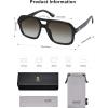 imageSOJOS Retro Aviator Sunglasses For Women Men Square Womens Square Sun Glasses SJ2355Black Grey Grading