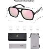 imageSOJOS Retro Aviator Sunglasses For Women Men Square Womens Square Sun Glasses SJ2355Black Pink Mirror