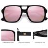 imageSOJOS Retro Aviator Sunglasses For Women Men Square Womens Square Sun Glasses SJ2355Black Pink Mirror