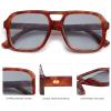 imageSOJOS Retro Aviator Sunglasses For Women Men Square Womens Square Sun Glasses SJ2355Brown Tortoise Grey