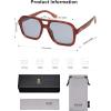 imageSOJOS Retro Aviator Sunglasses For Women Men Square Womens Square Sun Glasses SJ2355Brown Tortoise Grey