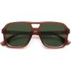 imageSOJOS Retro Aviator Sunglasses For Women Men Square Womens Square Sun Glasses SJ2355Milky Brown Green