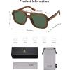 imageSOJOS Retro Aviator Sunglasses For Women Men Square Womens Square Sun Glasses SJ2355Milky Brown Green