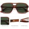 imageSOJOS Retro Aviator Sunglasses For Women Men Square Womens Square Sun Glasses SJ2355Milky Brown Green
