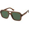 imageSOJOS Retro Aviator Sunglasses For Women Men Square Womens Square Sun Glasses SJ2355Milky Brown Green