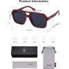 imageSOJOS Retro Aviator Sunglasses For Women Men Square Womens Square Sun Glasses SJ2355Red Blue