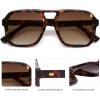 imageSOJOS Retro Aviator Sunglasses For Women Men Square Womens Square Sun Glasses SJ2355Tortoise Brown Grading