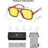 imageSOJOS Retro Aviator Sunglasses For Women Men Square Womens Square Sun Glasses SJ2355Yellow Tortoise Yellow