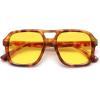 imageSOJOS Retro Aviator Sunglasses For Women Men Square Womens Square Sun Glasses SJ2355Yellow Tortoise Yellow