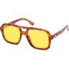 imageSOJOS Retro Aviator Sunglasses For Women Men Square Womens Square Sun Glasses SJ2355Yellow Tortoise Yellow