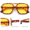 imageSOJOS Retro Aviator Sunglasses For Women Men Square Womens Square Sun Glasses SJ2355Yellow Tortoise Yellow