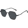 imageSOJOS Retro Hexagon Square Polarized Sunglasses for Women Men Vintage Hexagonal Polygon Shades SJ1101BlackGrey