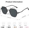 imageSOJOS Retro Hexagon Square Polarized Sunglasses for Women Men Vintage Hexagonal Polygon Shades SJ1101BlackGrey