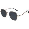 imageSOJOS Retro Hexagon Square Polarized Sunglasses for Women Men Vintage Hexagonal Polygon Shades SJ1101GoldGrey