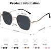 imageSOJOS Retro Hexagon Square Polarized Sunglasses for Women Men Vintage Hexagonal Polygon Shades SJ1101GoldGrey