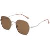 imageSOJOS Retro Hexagon Square Polarized Sunglasses for Women Men Vintage Hexagonal Polygon Shades SJ1101SilverBrown