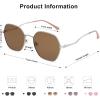 imageSOJOS Retro Hexagon Square Polarized Sunglasses for Women Men Vintage Hexagonal Polygon Shades SJ1101SilverBrown