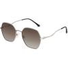 imageSOJOS Retro Hexagon Square Polarized Sunglasses for Women Men Vintage Hexagonal Polygon Shades SJ1101SilverBrown Grading