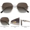 imageSOJOS Retro Hexagon Square Polarized Sunglasses for Women Men Vintage Hexagonal Polygon Shades SJ1101SilverBrown Grading