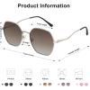 imageSOJOS Retro Hexagon Square Polarized Sunglasses for Women Men Vintage Hexagonal Polygon Shades SJ1101SilverBrown Grading
