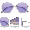 imageSOJOS Retro Hexagon Square Polarized Sunglasses for Women Men Vintage Hexagonal Polygon Shades SJ1101SilverPurple