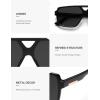 imageSOJOS Retro Oversized Square Polarized Sunglasses for Women and Men Vintage Shades Classic Large Sun Glasses SJ2618BlackGrey
