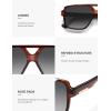 imageSOJOS Retro Oversized Square Polarized Sunglasses for Women and Men Vintage Shades Classic Large Sun Glasses SJ2618Striped BrownGradient Grey