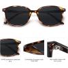 imageSOJOS Retro Square Polarized Sunglasses for Women Men Trendy Classic UV Protection Unisex Sunnies SJ2171Yellow Tortoise