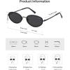 imageSOJOS Retro Trendy Oval Polarized Sunglasses for Women Men 90s Vintage Circle Round Sunnies SJ1248BlackGrey