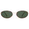 imageSOJOS Retro Trendy Oval Polarized Sunglasses for Women Men 90s Vintage Circle Round Sunnies SJ1248Brown TortoiseGreen