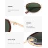 imageSOJOS Retro Trendy Oval Polarized Sunglasses for Women Men 90s Vintage Circle Round Sunnies SJ1248Brown TortoiseGreen