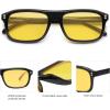 imageSOJOS Retro Vintage Polarized Sunglasses for Women Men Trendy Rectangle Womens Mens Shades SJ2290SBlackYellow