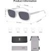 imageSOJOS Retro Vintage Polarized Sunglasses for Women Men Trendy Rectangle Womens Mens Shades SJ2290SWhiteGrey