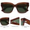 imageSOJOS Trendy Polarized Square Sunglasses WomensRetro Oversized Women Thick Sun Glasses SJ2217Milky BrownGreen