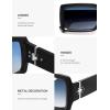 imageSOJOS Trendy Retro Rectangle Polarized Sunglasses Men 90s Vintage Square Womens Sunnies Shades SJ2388Black Frame Blue Grading Lens