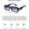 imageSOJOS Trendy Retro Rectangle Polarized Sunglasses Men 90s Vintage Square Womens Sunnies Shades SJ2388Black Frame Blue Grading Lens