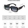 imageSOJOS Trendy Retro Rectangle Polarized Sunglasses Men 90s Vintage Square Womens Sunnies Shades SJ2388Black Frame Grey Grading Lens