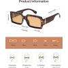 imageSOJOS Trendy Retro Rectangle Polarized Sunglasses Men 90s Vintage Square Womens Sunnies Shades SJ2388Brown Tortorise Frame Light Brown Lens