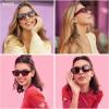 imageSOJOS Trendy Square Polarized Sunglasses Women Retro Vintage UV Protection Womens Sun Glasses SJ2383BrownRed