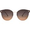 imageSOJOS Classic Rimless Round Sunglasses for Women Diamond Cutting Lens Trendy Oversized Sun Glasses Gold Frame Gradient Brown lens SJ1153
