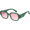 imageSOJOS Polarized Sunglasses For Women Retro Rectangle Womens Sun Glasses Trendy Narrow Square 90s Shades SJ2232GreenPink Grading