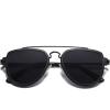 imageSOJOS Retro Aviator Polarized Double Bridge Sunglasses for Men Women Mirrored Lens SJ1051A BlackGrey