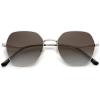 imageSOJOS Retro Hexagon Square Polarized Sunglasses for Women Men Vintage Hexagonal Polygon Shades SJ1101SilverBrown Grading