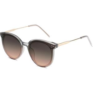 imageSOJOS Classic Trendy Round Sunglasses Womens Mens Oversized Large Shades UV400 Vacation Sunnies SJ2068Grey gold