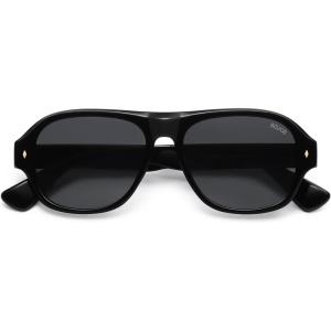 imageSOJOS Polarized Aviator Square Sunglasses for Women Men 90s Retro Vintage Oval Shades UV400 Lens SJ2395BlackGrey