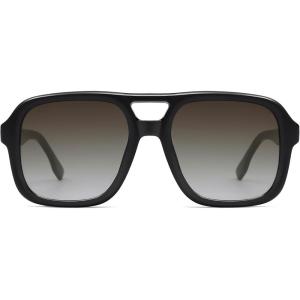 imageSOJOS Retro Aviator Sunglasses For Women Men Square Womens Square Sun Glasses SJ2355Black Grey Grading